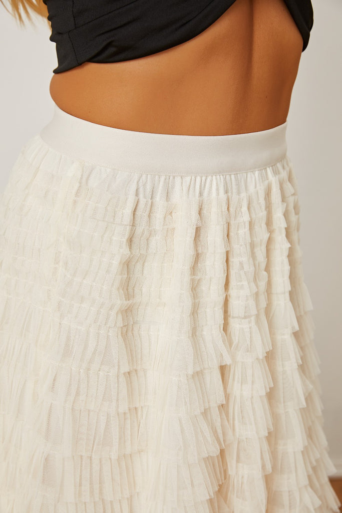 Ruched High Waist Tiered Skirt - House of Barvity