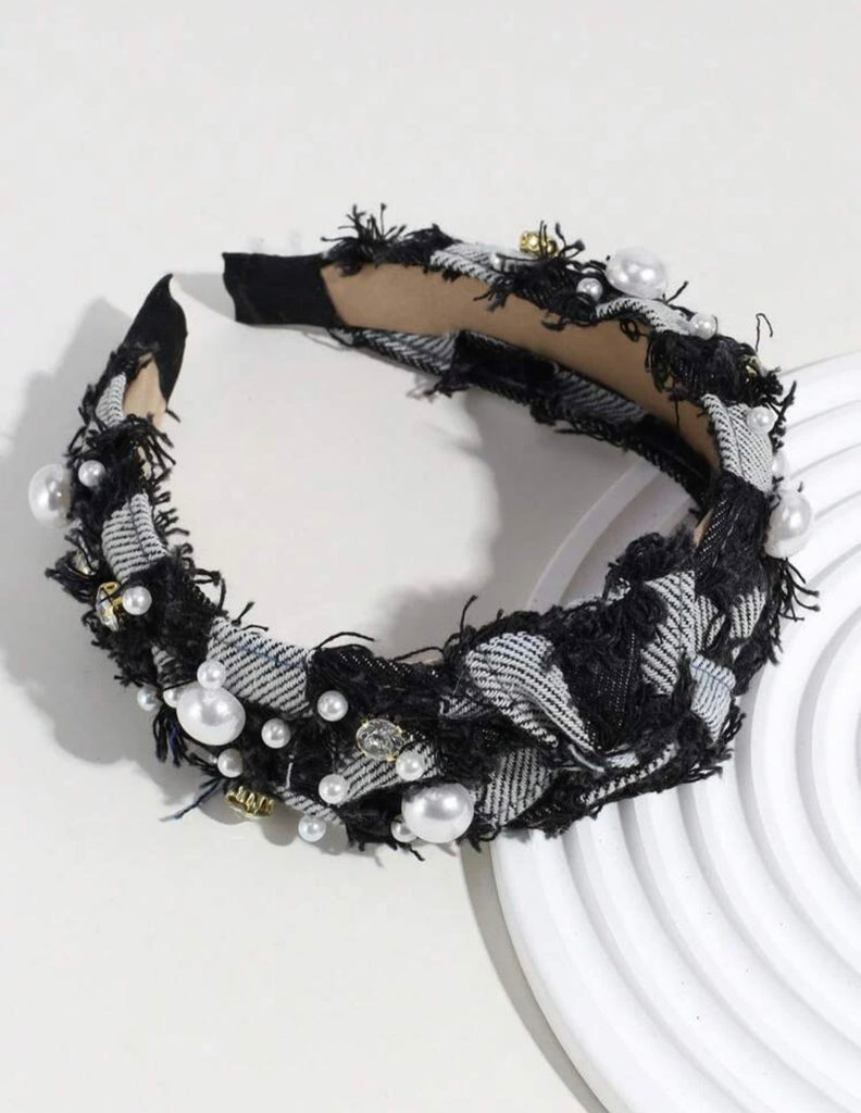 Gingham BW Headband - House of Barvity