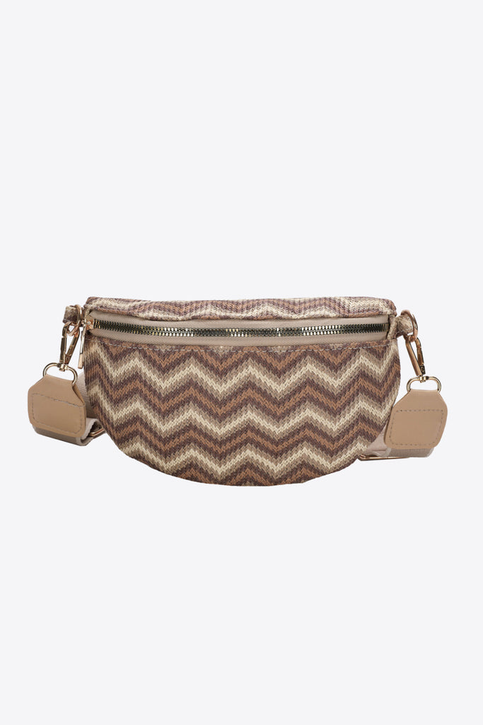 Adored Chevron Straw Sling Bag - House of Barvity