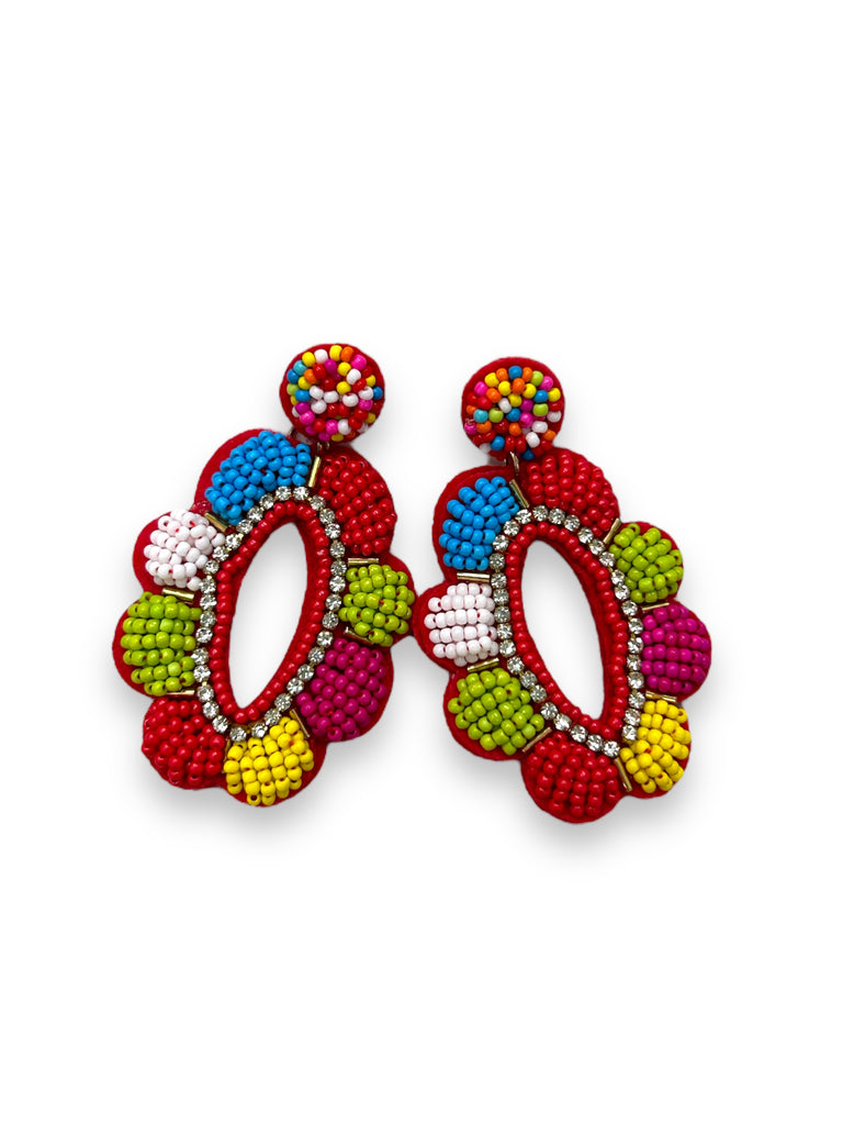 Red Mulit Bling Earrings - House of Barvity