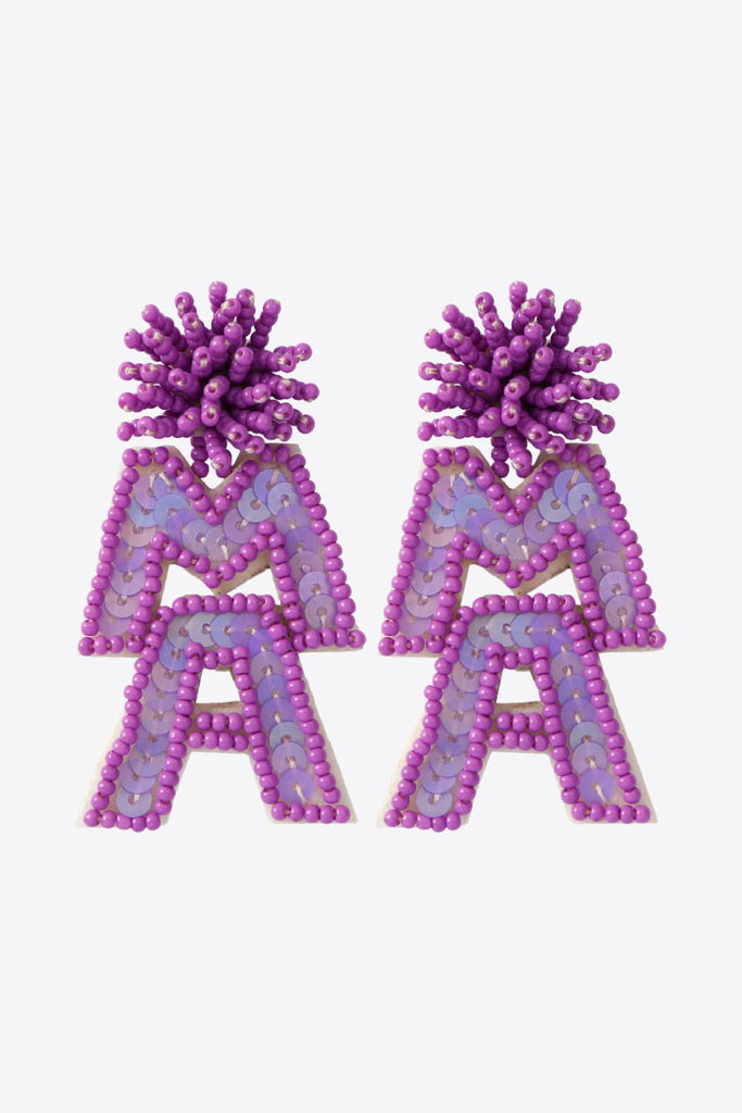 MAMA Beaded Dangle Earrings - House of Barvity