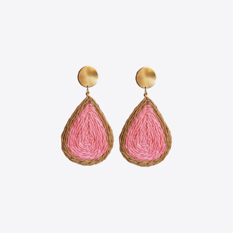 Raffia Grass Teardrop Earrings - House of Barvity