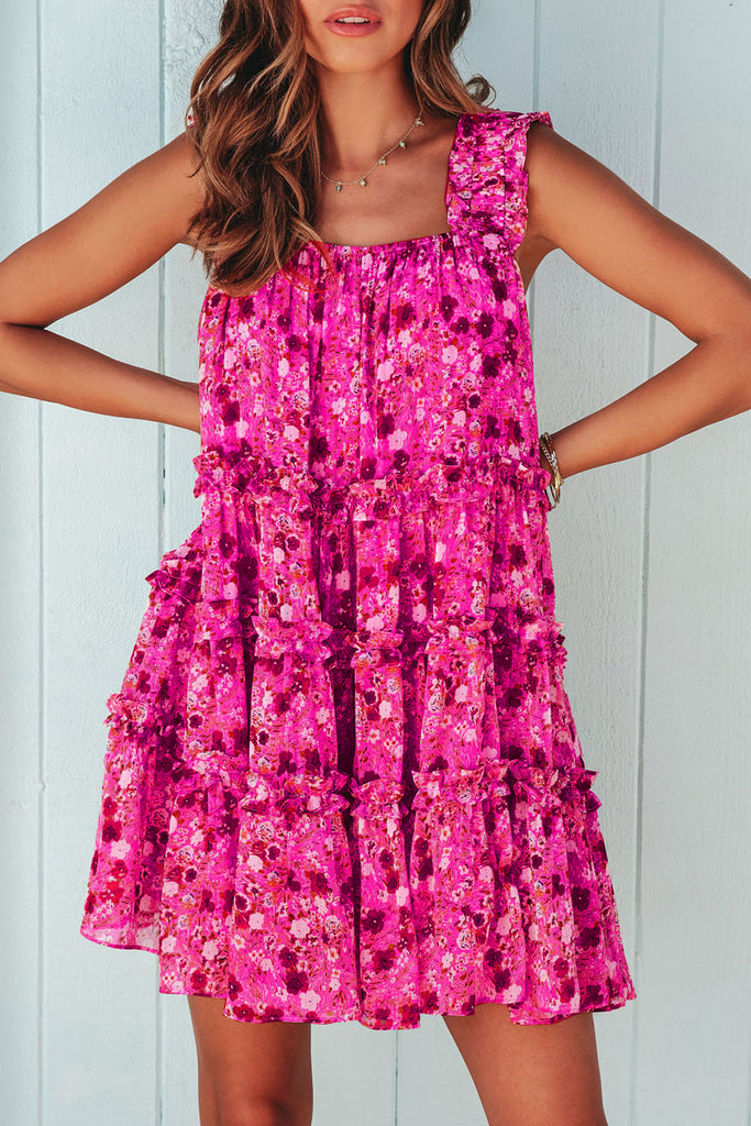 Little Floral Sleeveless Mini Dress - House of Barvity