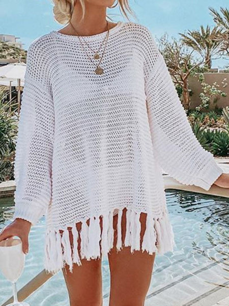 Tassel Knit Cover Up - House of Barvity