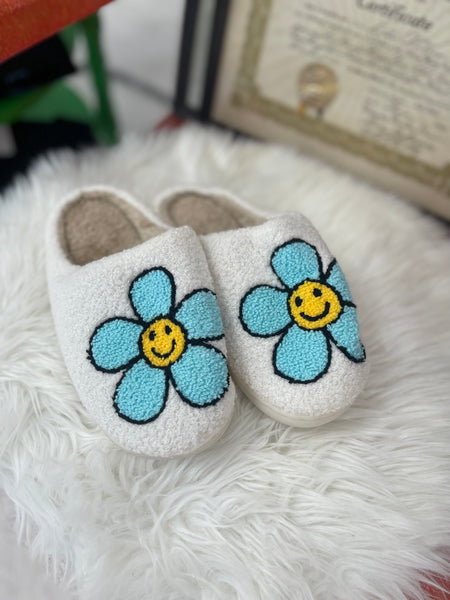 Teal Flower Slippers - House of Barvity