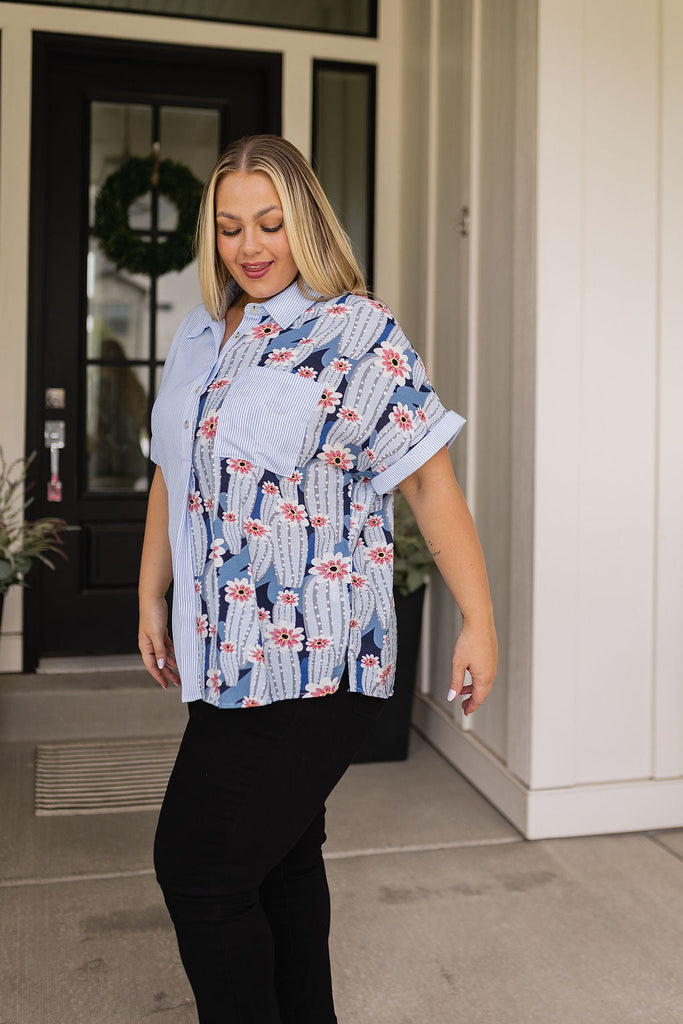 Best Of Both Worlds Button Down Top - House of Barvity