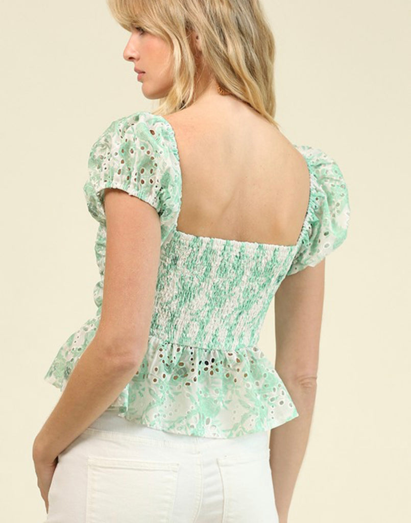 Sea Green Babydoll Top - House of Barvity