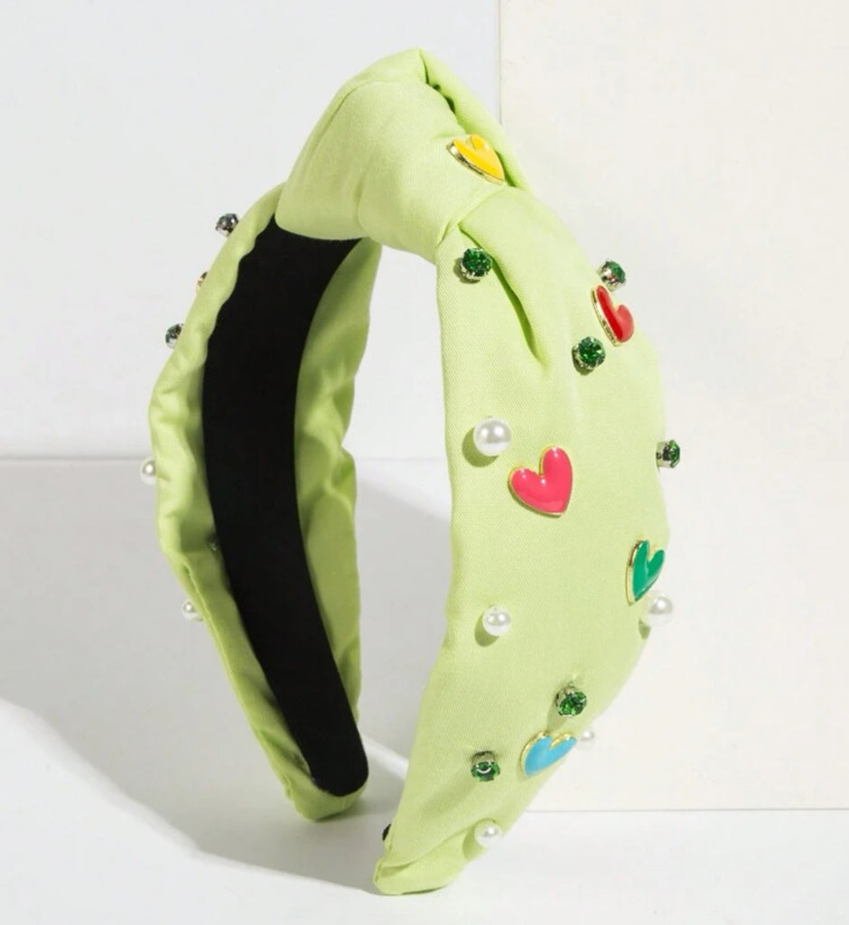 Lime Heart & Peal Headband - House of Barvity