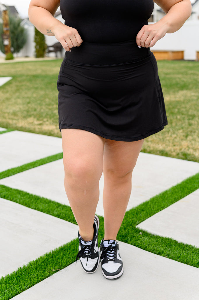 Game, Set and Match Tennis Skort in Black - House of Barvity