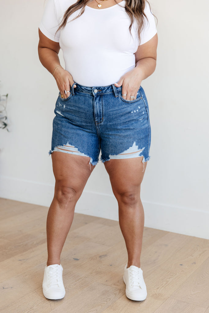 Samantha High Rise Rigid Magic Distressed Cutoff Shorts - House of Barvity