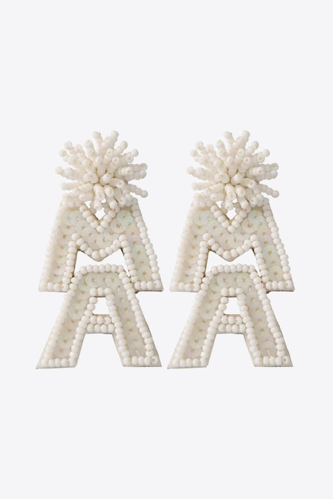 MAMA Beaded Dangle Earrings - House of Barvity