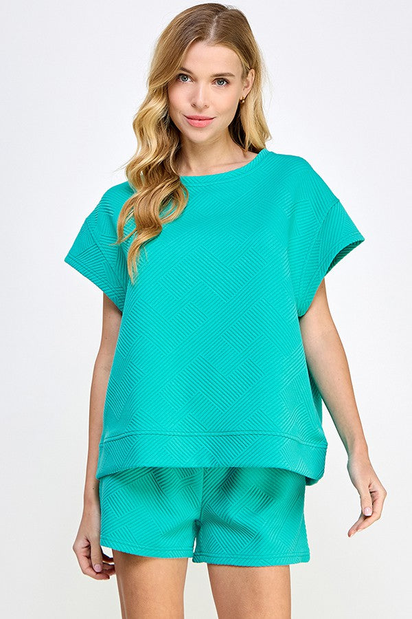 Turquoise Textured Top - House of Barvity