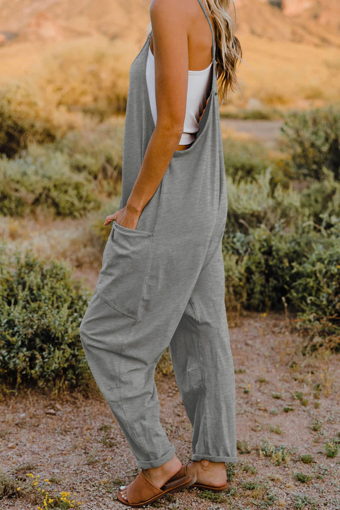 Double Take  V-Neck Sleeveless Jumpsuit with Pocket - House of Barvity