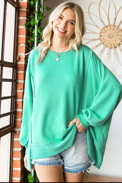 Exposed Seam Light Sweater Top - House of Barvity