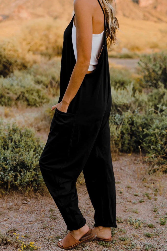 Double Take  V-Neck Sleeveless Jumpsuit with Pocket - House of Barvity