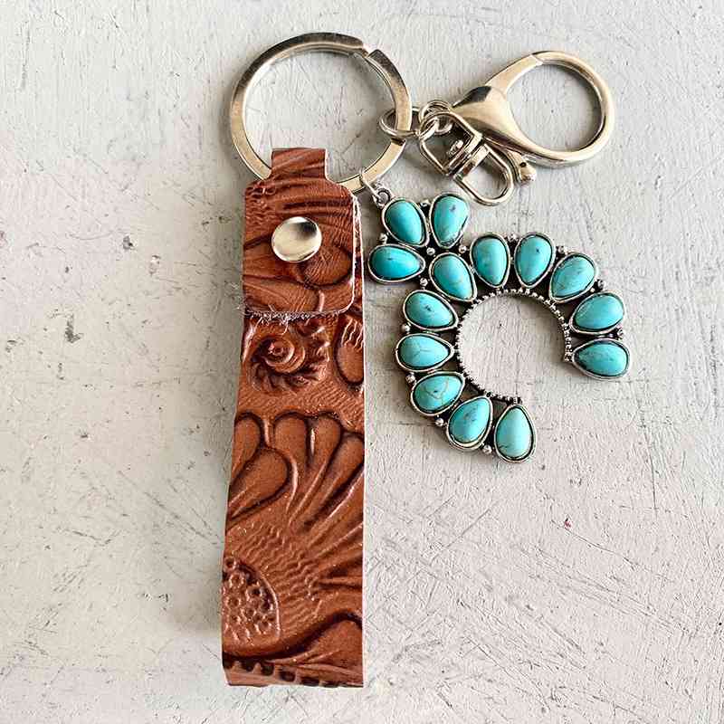 Turquoise Genuine Leather Key Chain - House of Barvity