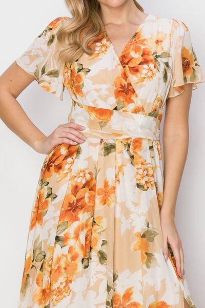 Floral Slit Maxi Dress - House of Barvity