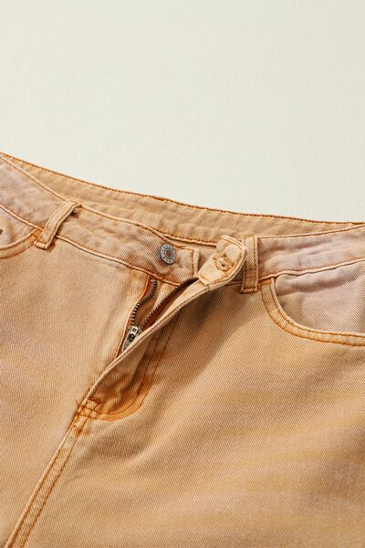 Distressed Raw Hem Jeans with Pockets - House of Barvity