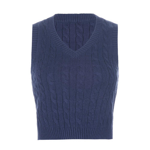 Cable-knit V-Neck Sweater Vest - House of Barvity