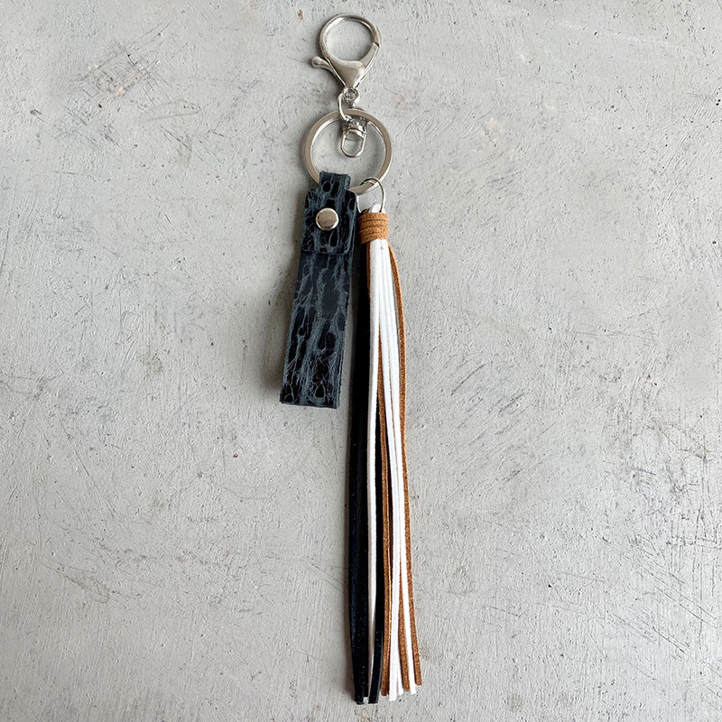 Genuine Leather Tassel Keychain - House of Barvity