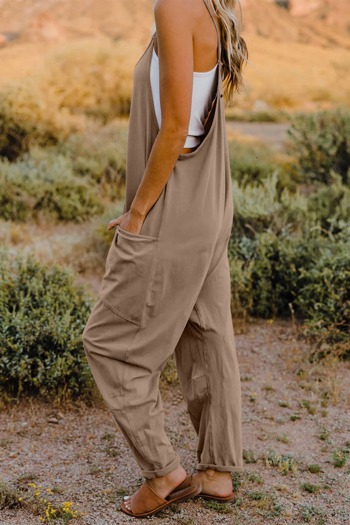 Double Take  V-Neck Sleeveless Jumpsuit with Pocket - House of Barvity