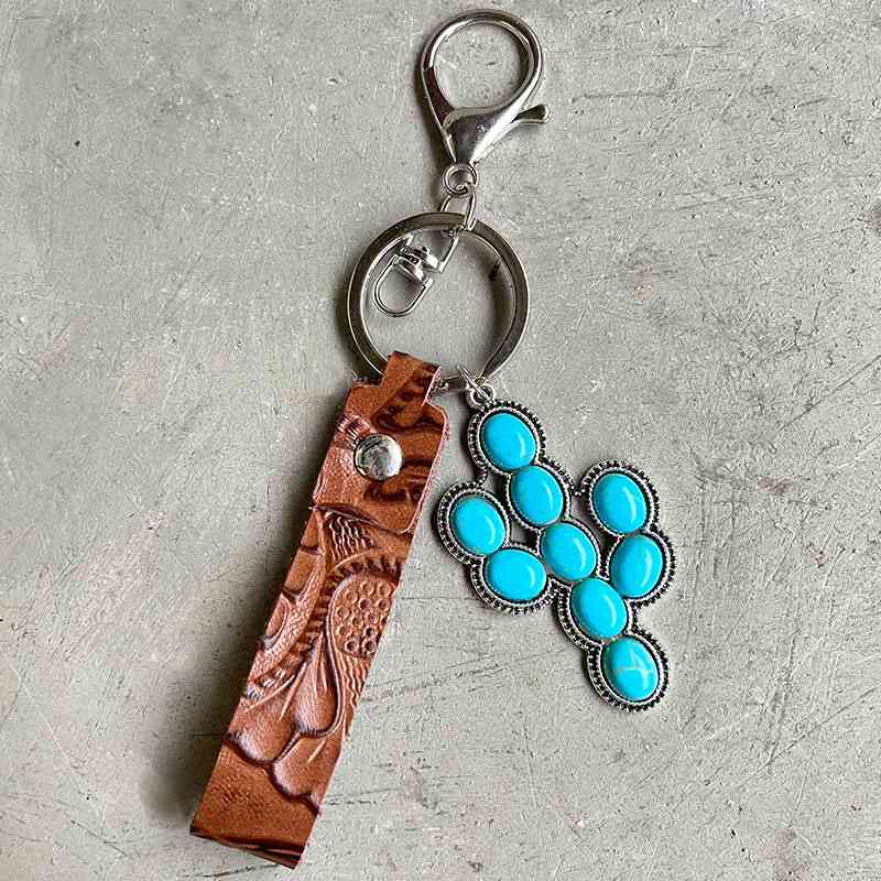 Turquoise Genuine Leather Key Chain - House of Barvity