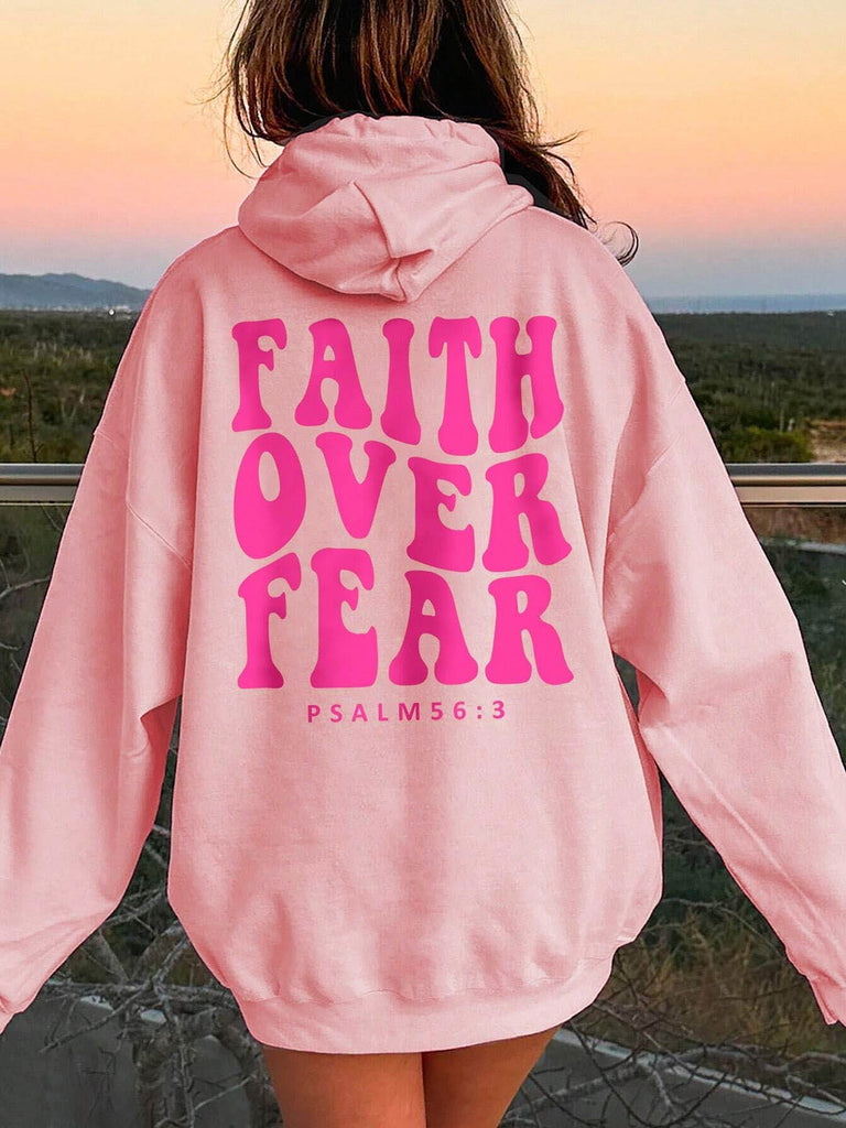 FAITH OVER FEAR Dropped Shoulder Hoodie - House of Barvity