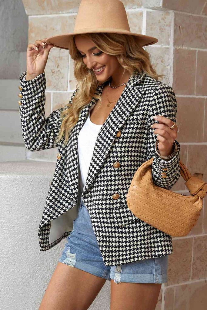 Houndstooth Double-Breasted Blazer - House of Barvity