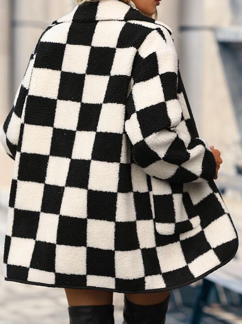 Checkered Button Front Jacket - House of Barvity