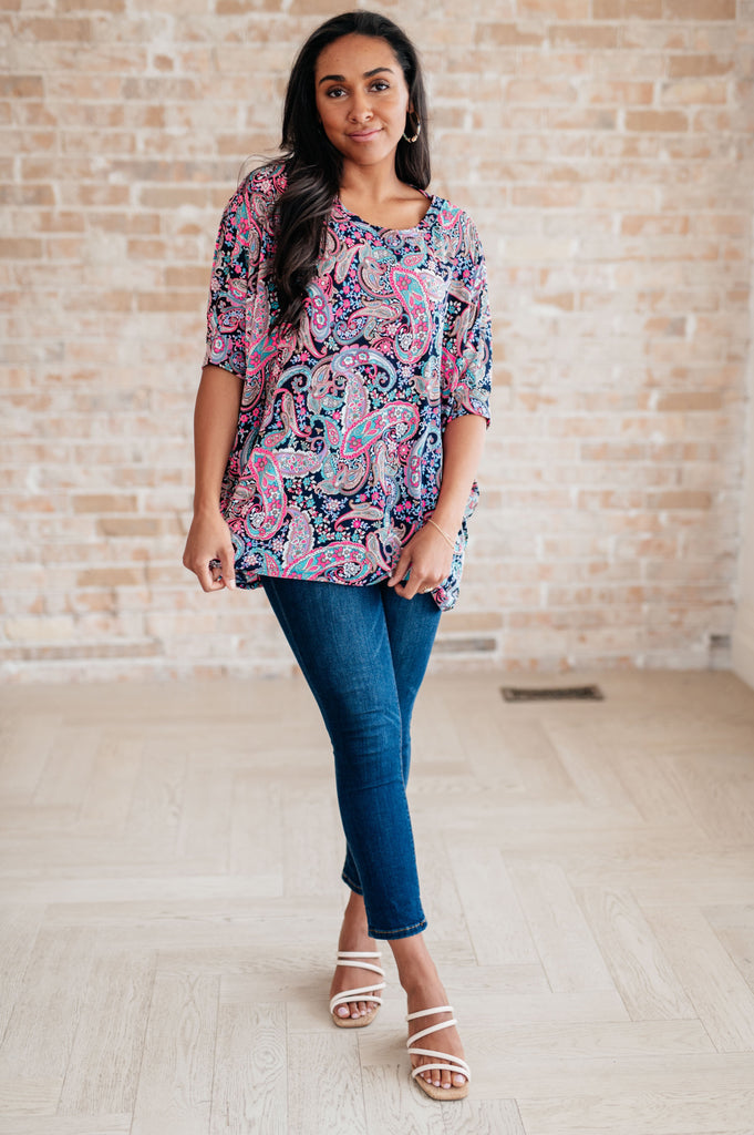 Essentially You Top in Pink Paisley - House of Barvity