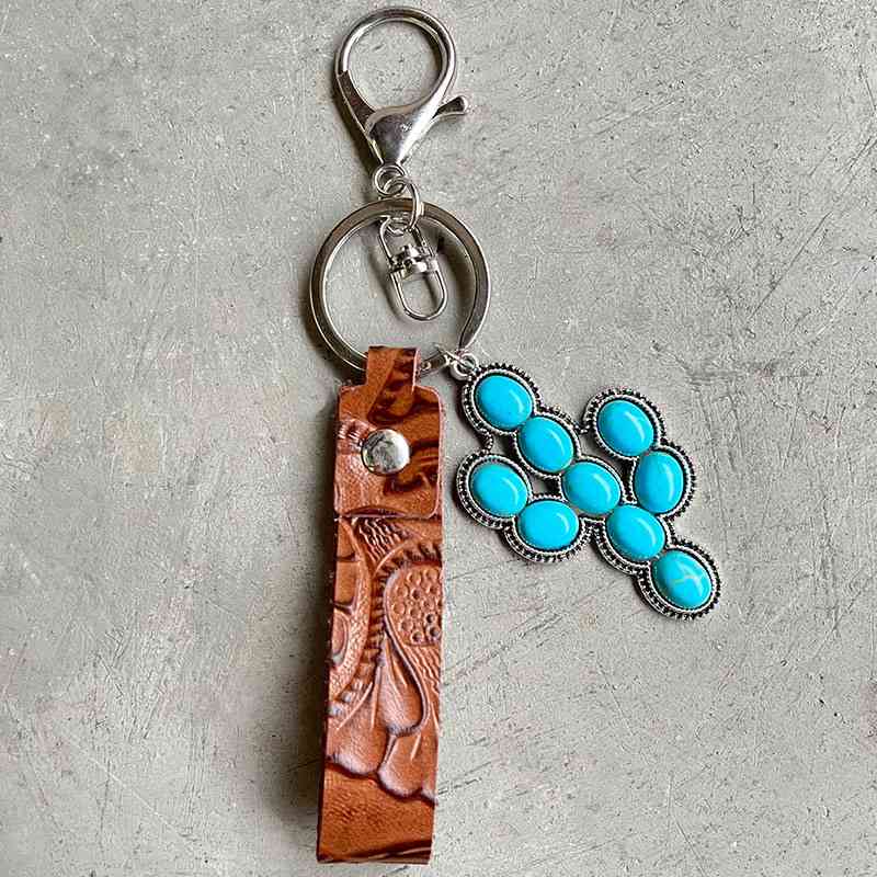 Turquoise Genuine Leather Key Chain - House of Barvity