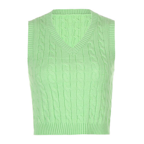 Cable-knit V-Neck Sweater Vest - House of Barvity