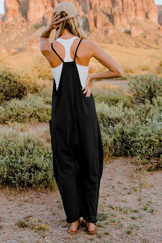 Double Take  V-Neck Sleeveless Jumpsuit with Pocket - House of Barvity