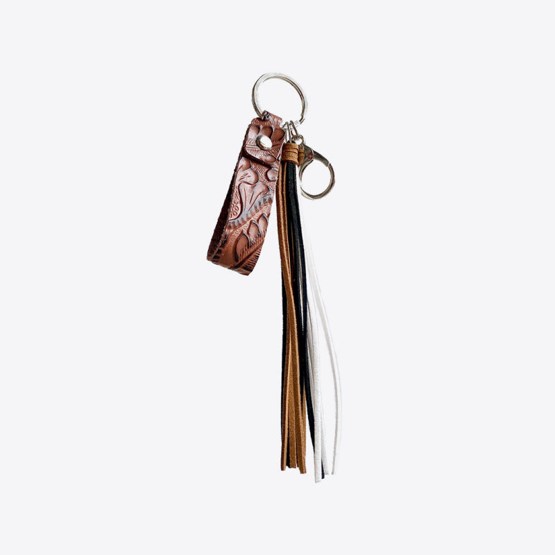 Genuine Leather Tassel Keychain - House of Barvity