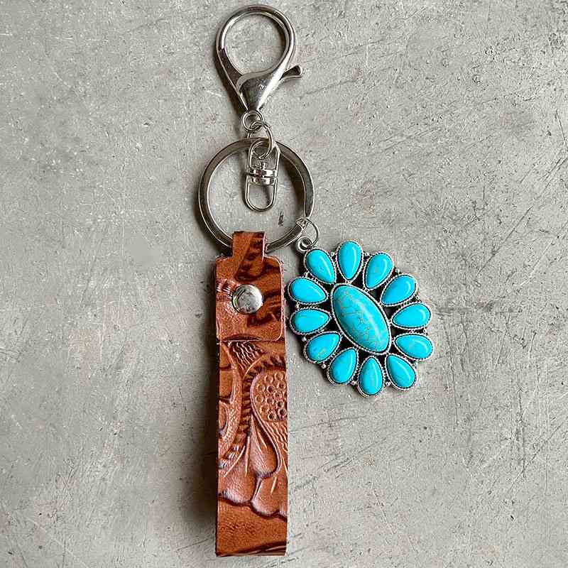 Turquoise Genuine Leather Key Chain - House of Barvity