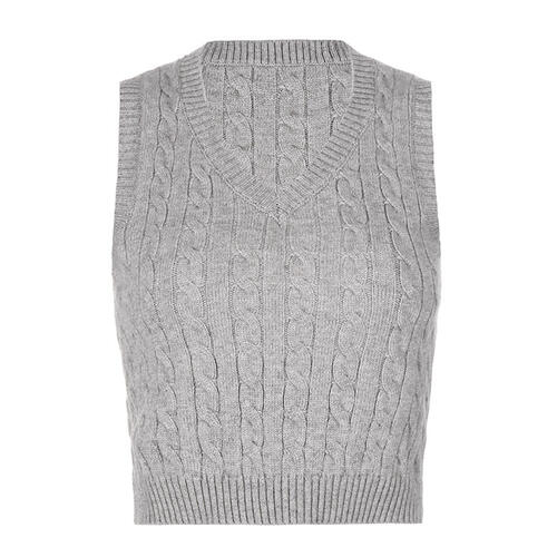 Cable-knit V-Neck Sweater Vest - House of Barvity