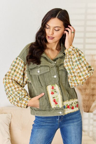 Embroidered Raw Hem Shacket - House of Barvity