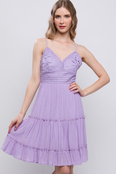 Lace Lavender Cami Dress - House of Barvity