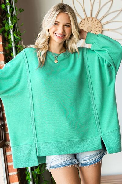 Exposed Seam Light Sweater Top - House of Barvity